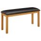 Preview: Esstischbank 95 x 32 x 45 cm Massivholz Eiche Schwarz