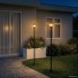 Preview: ARDEBO.de - Laternenpfahl Set with LED Bulb 2 Stk. Schwarz 16 x 16 x 156 cm