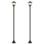 Preview: Laternenpfahl Set with LED Bulb 2 Stk. Schwarz 16 x 16 x 156 cm