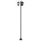 Preview: 3-Kopf Laternenpfahl Schwarz 16 x 16 x 187 cm Aluminium und ABS