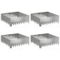 Preview: Raseneinfassung 4 stk. 60 x 60 x 20 cm Stahl Silber