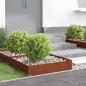 Preview: ARDEBO.de - Raseneinfassung 4 stk. 60 x 60 x 20 cm Stahl Rostig