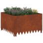 Preview: Raseneinfassung 4 stk. 60 x 60 x 35 cm Stahl Rostig
