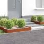 Preview: ARDEBO.de - Raseneinfassung 4 stk. 100 x 60 x 20 cm Stahl Rostig