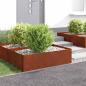 Preview: ARDEBO.de - Raseneinfassung 4 stk. 100 x 60 x 35 cm Stahl Rostig