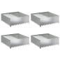 Preview: Raseneinfassung 4 stk. 100 x 100 x 35 cm Stahl Silber
