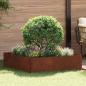 Preview: ARDEBO.de - Raseneinfassung 100 x 100 x 35 cm Stahl Rostig