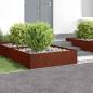 Preview: ARDEBO.de - Raseneinfassung 4 stk. 100 x 100 x 35 cm Stahl Rostig