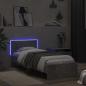 Preview: Bettrahmen mit LED-Lichtleisten Betongrau Holzwerkstoff