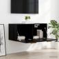 Preview: Wandschrank Wandhalterung Schwarz Eichen-Optik Holzwerkstoff