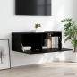 Preview: Wandschrank Schwarz Eichen-Optik 100 x 36,5 x 35 cm