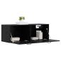 Preview: Wandschrank Schwarz Eichen-Optik 100 x 36,5 x 35 cm