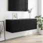 Preview: Wandschrank Schwarz Eichen-Optik 100 x 36,5 x 35 cm