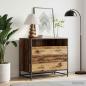 Preview: ARDEBO.de - Schubladenschrank 3-Schublade Altholz 70 x 41 x 70 cm