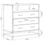 Preview: Schubladenschrank 3-Schublade Altholz 70 x 41 x 70 cm