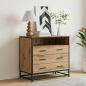 Preview: ARDEBO.de - Schubladenschrank 3-Schublade Artisan-Eiche 70 x 41 x 70 cm
