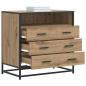 Preview: Schubladenschrank 3-Schublade Artisan-Eiche 70 x 41 x 70 cm