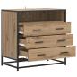 Preview: Schubladenschrank 3-Schublade Artisan-Eiche 70 x 41 x 70 cm