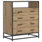 Preview: Schubladenschrank 4-Schublade Artisan-Eiche 70 x 41 x 83,5 cm