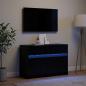 Preview: ARDEBO.de - TV-Schränk 91 x 34 x 61 cm Schwarze Eiche Holzwerkstoff