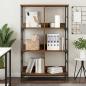 Preview: ARDEBO.de - Regal 4 Ebenen 78,5 x 33 x 117,5 cm Metall PB Altholz