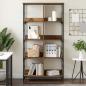 Preview: ARDEBO.de - Regal 4 Ebenen 78,5 x 33 x 153 cm Metall PB Altholz