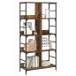 Preview: Regal 4 Ebenen 78,5 x 33 x 153 cm Metall PB Altholz