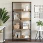 Preview: ARDEBO.de - Regal 4 Ebenen 78,5 x 33 x 153 cm Metall PB Artisan-Eiche
