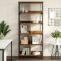 Preview: ARDEBO.de - Regal 4 Ebenen 78,5 x 33 x 188,5 cm Metall PB Altholz