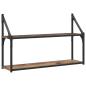 Preview: Wandregal Wandhalterung Altholz 80 x 21 x 51 cm Metall PB