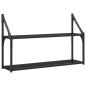 Preview: Wandregal Wandhalterung Schwarz Eichen-Optik 80 x 21 x 51 cm