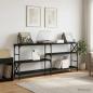 Preview: ARDEBO.de - Konsolentisch Schwarz Eichen-Optik 180 x 29 x 76,5 cm Metall PB