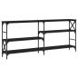 Preview: Konsolentisch Schwarz Eichen-Optik 180 x 29 x 76,5 cm Metall PB