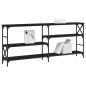 Preview: Konsolentisch Schwarz Eichen-Optik 180 x 29 x 76,5 cm Metall PB