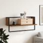 Preview: ARDEBO.de - Wandregal Wandhalterung Altholz 65 x 25 x 30 cm Metall PB
