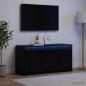 Preview: ARDEBO.de - TV-Schränk 100 x 34 x 50 cm Schwarze Eiche Holzwerkstoff
