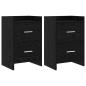 Preview: Nachttische 2 stk. Schwarze Eiche 40 x 30 x 60 cm Holzwerkstoff