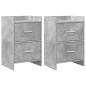 Preview: Nachttische 2 stk. Betongrau 40 x 30 x 60 cm Holzwerkstoff