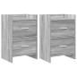 Preview: ARDEBO.de - Nachttische 2 stk. Grau Sonoma 40 x 30 x 60 cm Holzwerkstoff