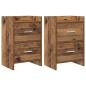 Preview: ARDEBO.de - Nachttische 2 stk. Altholz 40 x 30 x 60 cm Holzwerkstoff