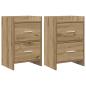 Preview: ARDEBO.de - Nachttische 2 stk. Artisan-Eiche 40 x 30 x 60 cm Holzwerkstoff