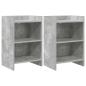 Preview: ARDEBO.de - Nachttische 2 stk. Betongrau 40 x 30 x 60 cm Holzwerkstoff
