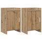 Preview: ARDEBO.de - Nachttische 2 stk. Artisan-Eiche 40 x 30 x 60 cm Holzwerkstoff