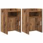 Preview: ARDEBO.de - Nachttische 2 stk. Altholz 40 x 36 x 60 cm Holzwerkstoff