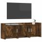 Preview: TV-Schränk 130 x 33 x 47 cm Geräucherte Eiche Holzwerkstoff