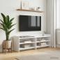 Preview: ARDEBO.de - TV-Schränk 135 x 33 x 47 cm Weiß Holzwerkstoff