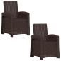 Preview: Liegesessel Garten Rattan-Optik 2 stk. Braun PP