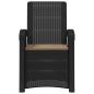 Preview: Liegesessel Garten Rattan-Optik Anthrazit und Taupe PP