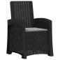 Preview: Liegesessel Garten Rattan-Optik Anthrazit und Hellgrau PP