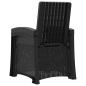 Preview: Liegesessel Garten Rattan-Optik Anthrazit und Hellgrau PP